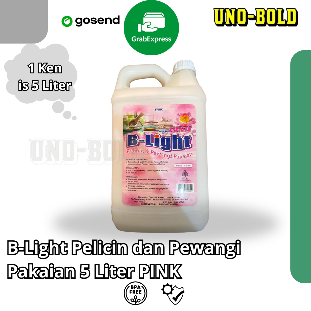 B-Light Pelicin dan Pewangi Pakaian 5 Liter PINK, Conditioner Pakaian, Pelicin Pakaian, Laundry Peli