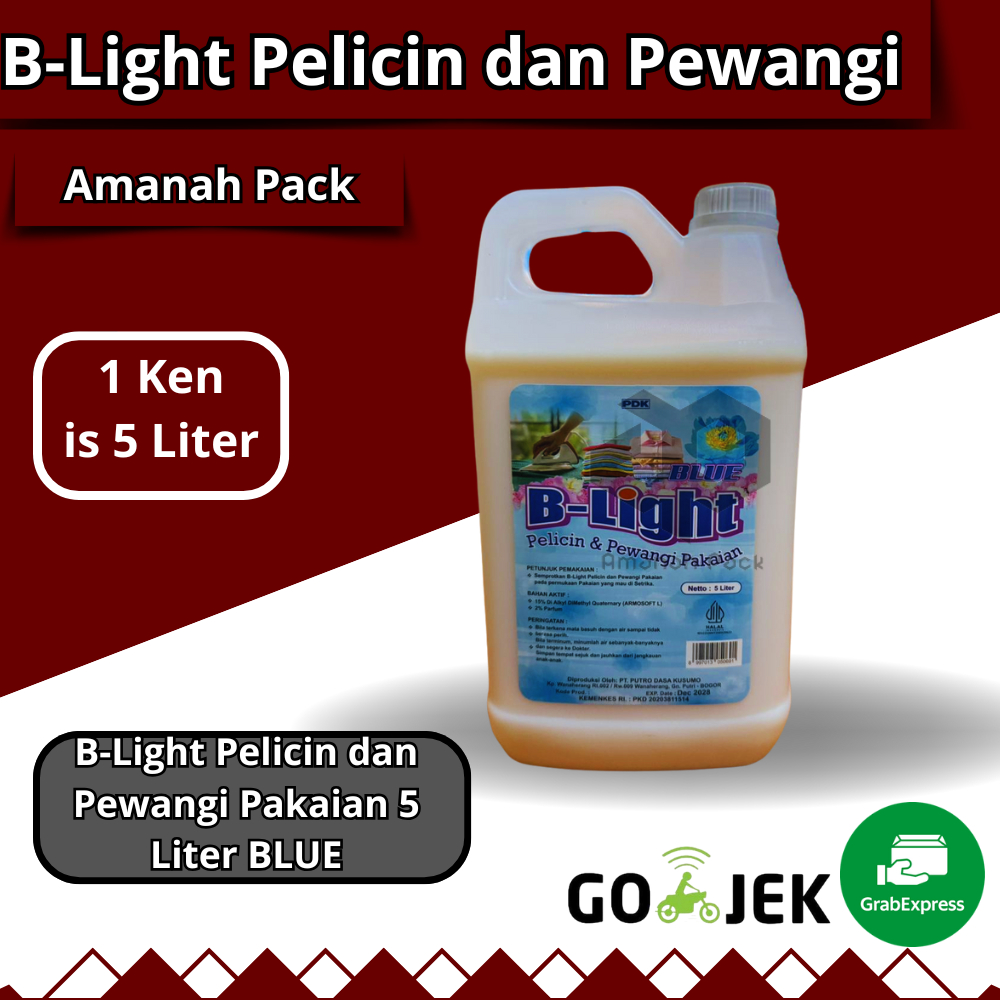 B-Light Pelicin dan Pewangi Pakaian 5 Liter BLUE, Conditioner Pakaian, Pelicin Pakaian, Laundry Peli