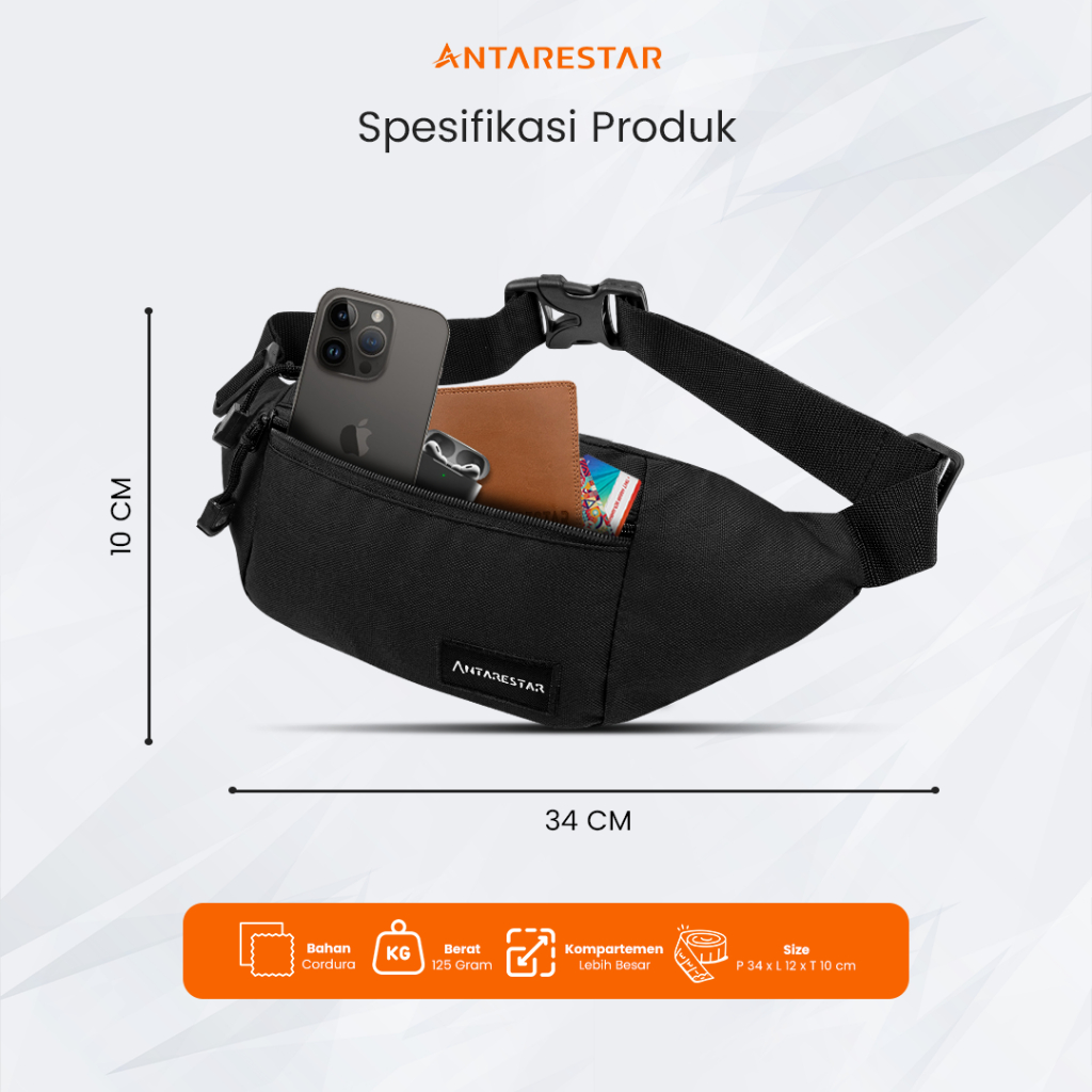 Waistbag Pria Model Korea Hadiah Spesial Shoulder Bag Kekinian OOTD Hangout Terlaris Elegan Terjamin