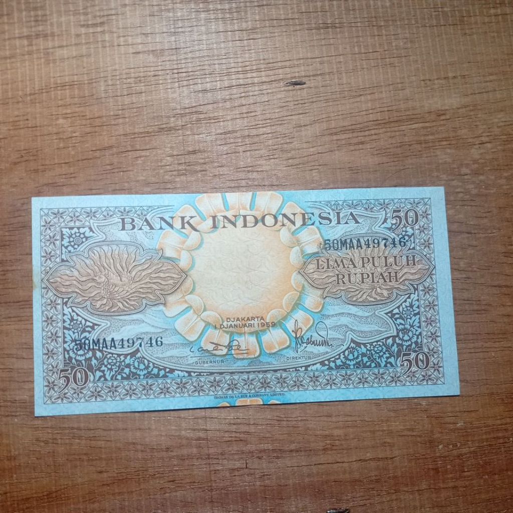 uang kuno 50 rupiah seri bunga