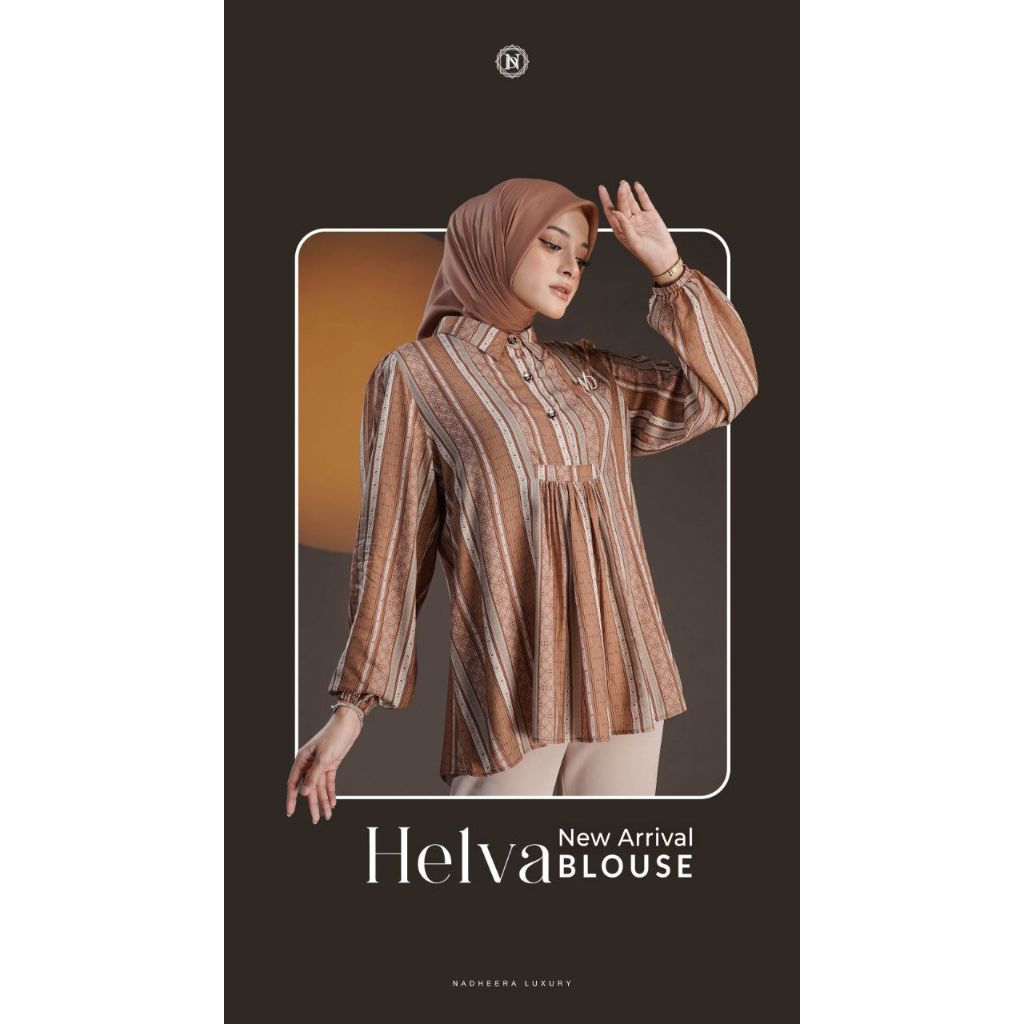 HELVA BLOUSE - NADHEERA LUXURY | Busui & Wudhu Friendly - Rayon Viscose | Kekinian & Aesthetic