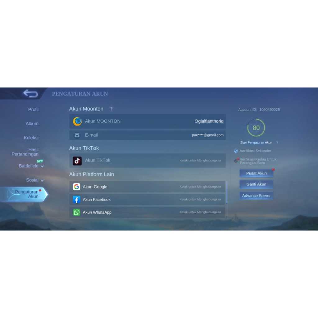 Akun mobile legend  kolektor SULTAN GG
