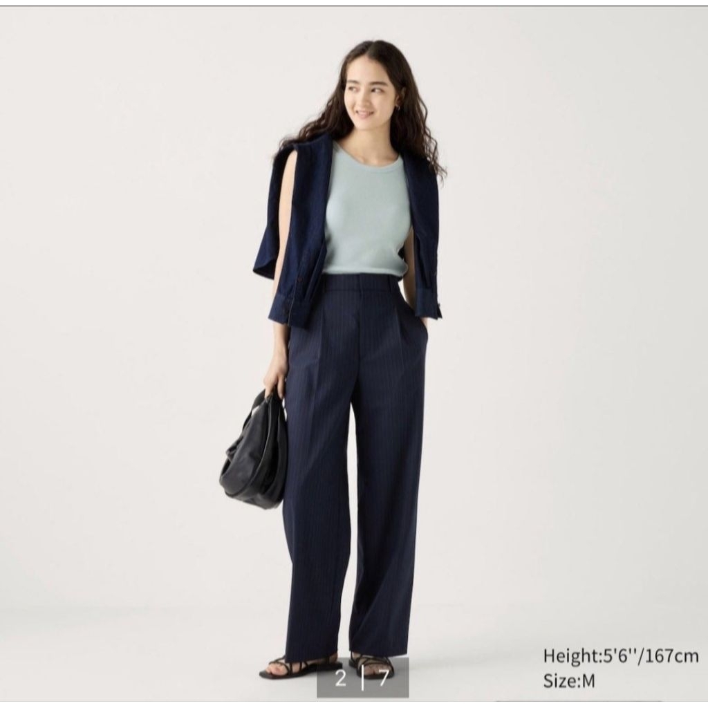 Uniqlo Pleated Wide Pants/ Celana Lebar Lipit size S-XL