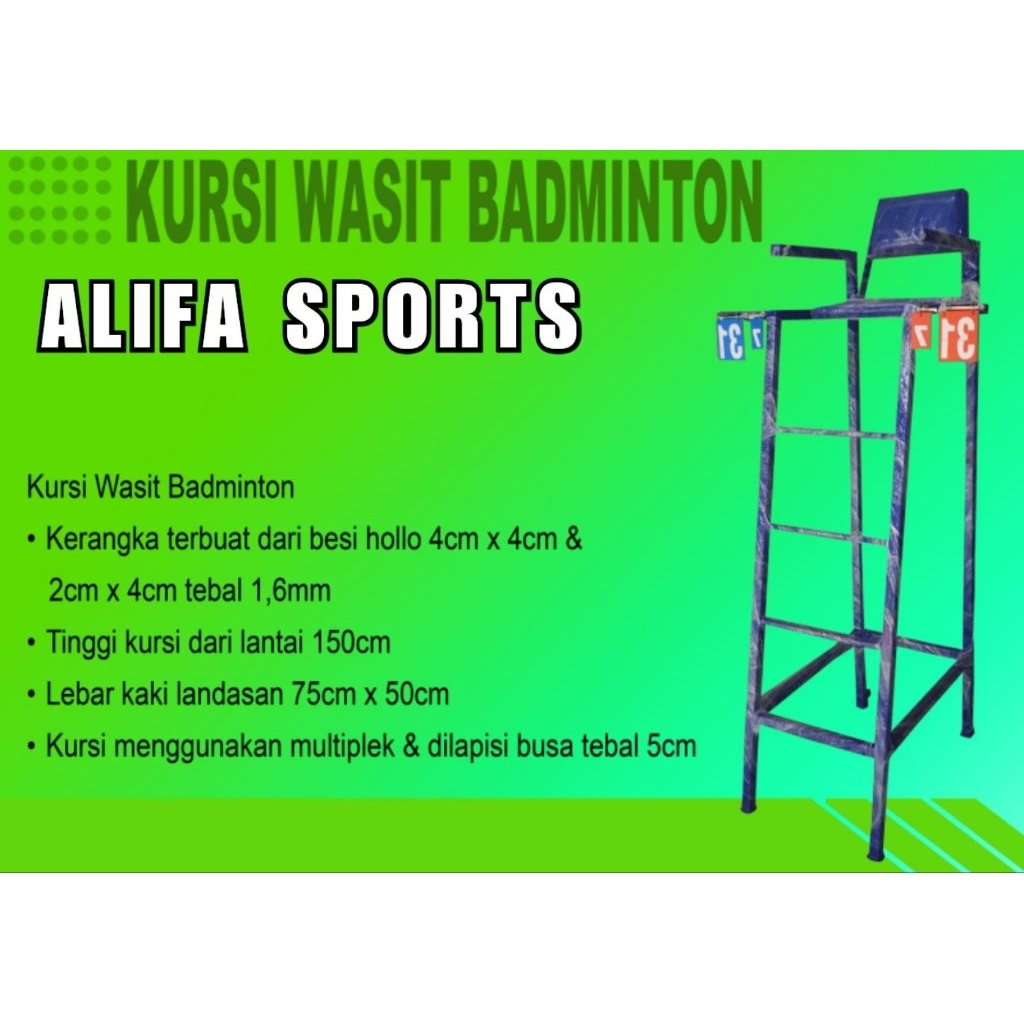 kursi wasit badminton menggunakan besi hollo free papan skor (dikirim langsung via Shopee)
