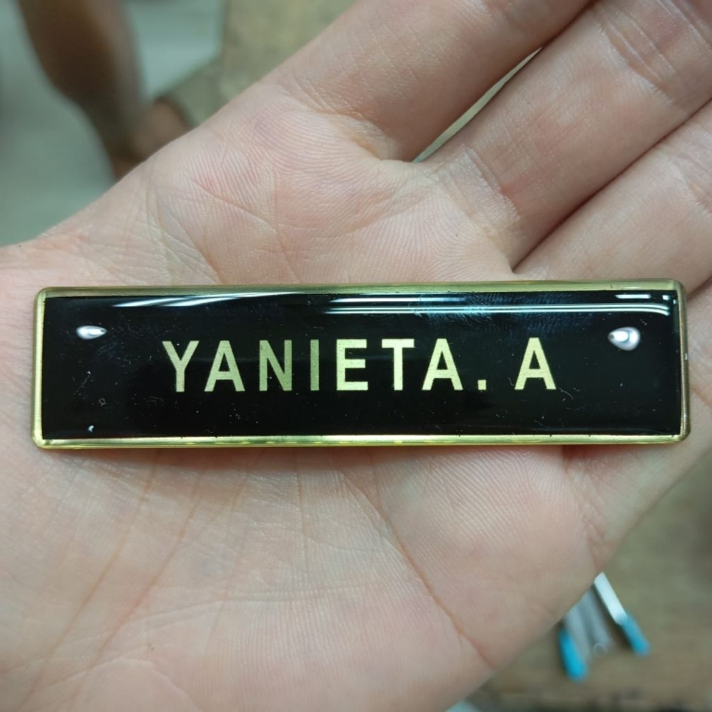 Nametag | Nama Dada |Papan Nama Kuningan Resin