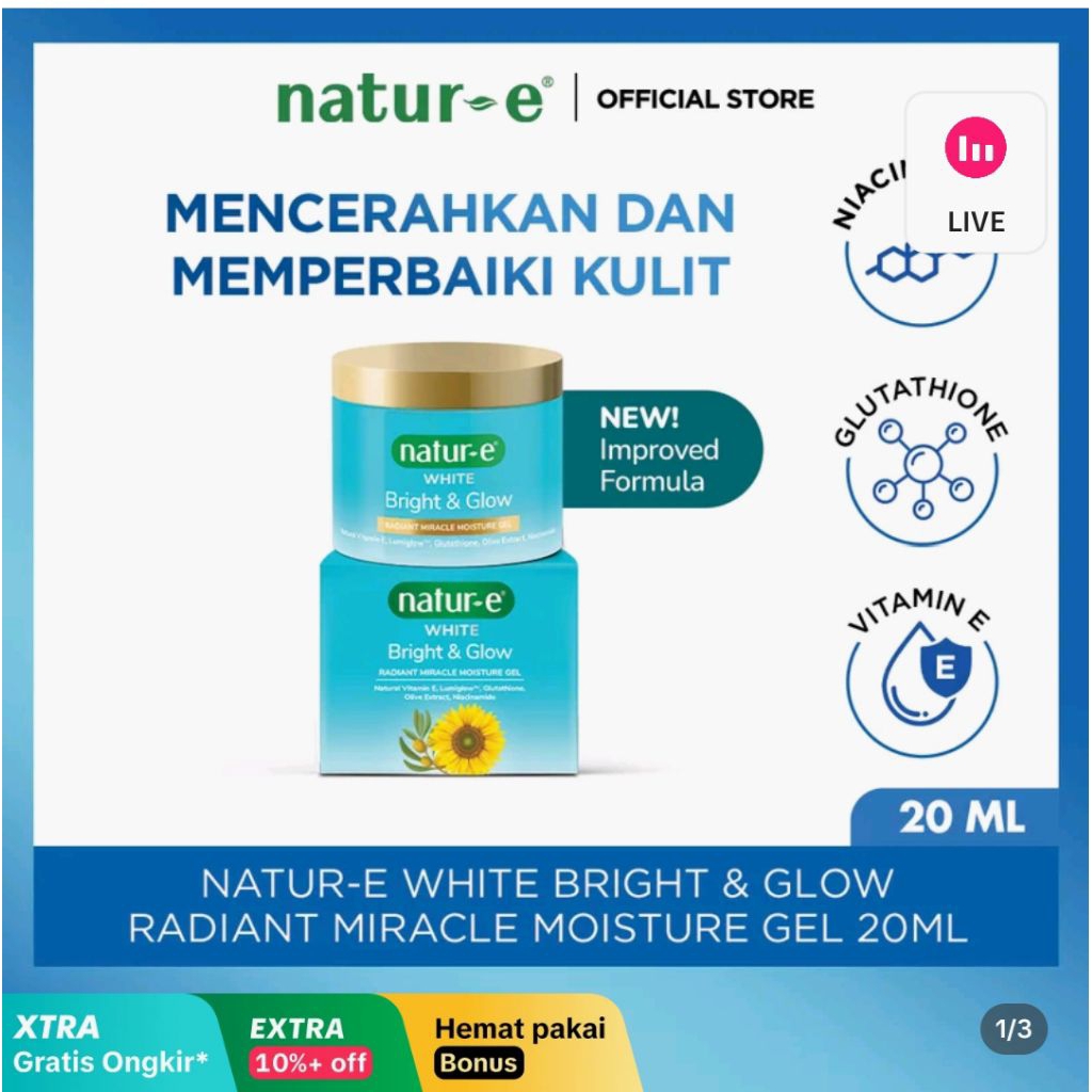 natur e white moisturizer mencerahkan memutihkan kulit