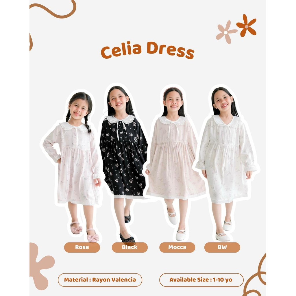 Celia Dress Baju Anak Perempuan Vintage Adem