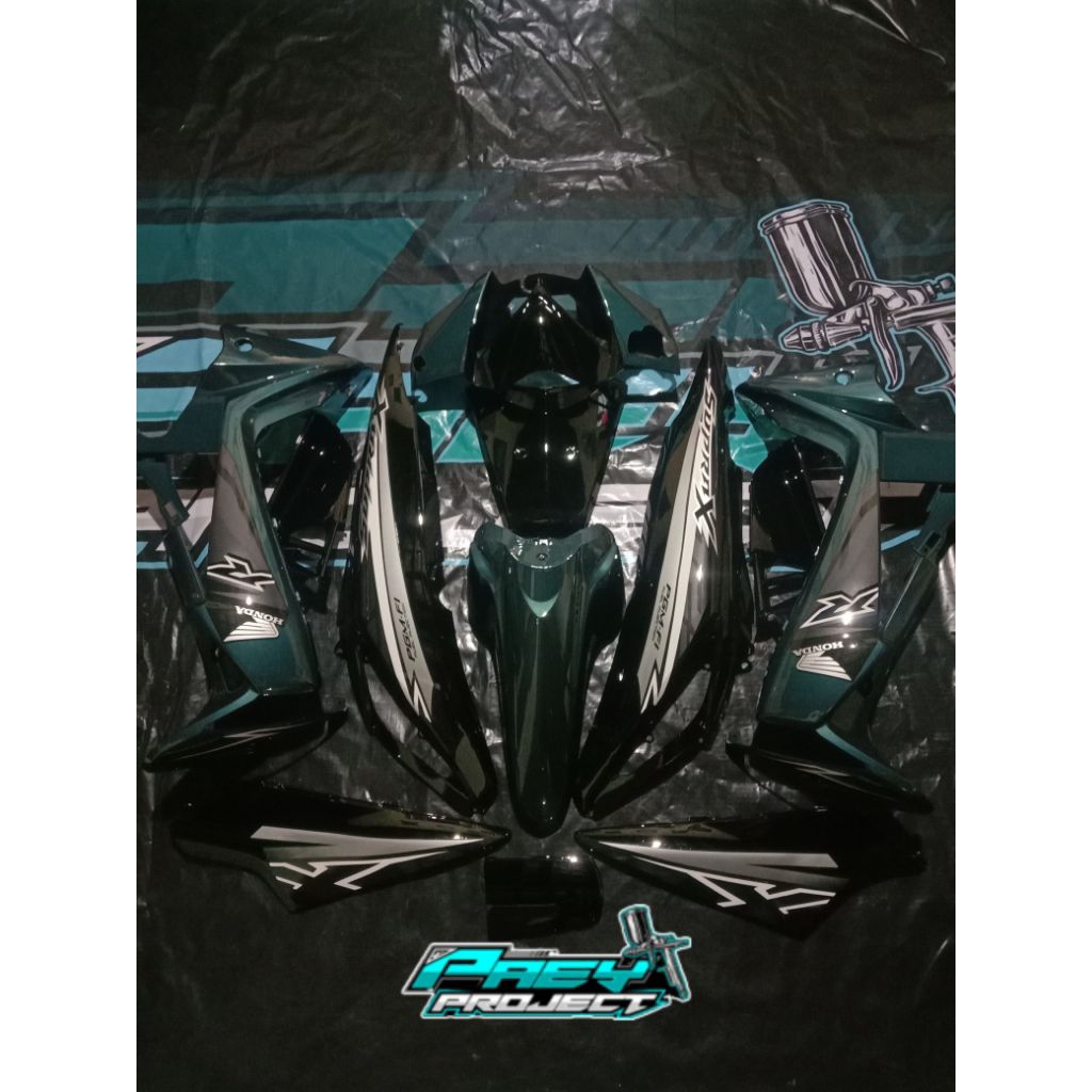 full body halus Supra x 125 new batman striping fi. cover body halus Supra x 125 nee batman Full set
