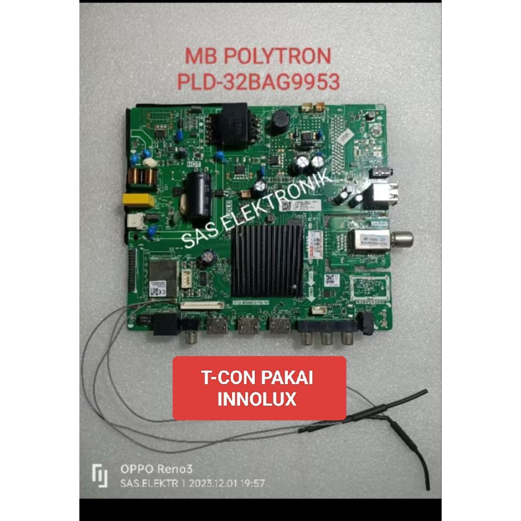 MB BOARD MOTHERBOARD MAINBOARD MESIN TV LED POLYTRON 32 INCH PLD32BAG9953 PLD-32BAG9953 TPD.MS6683.P