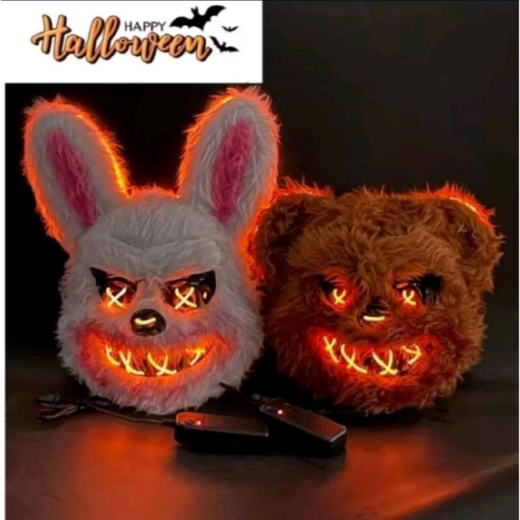 topeng kelinci led beruang led topeng halloween seram