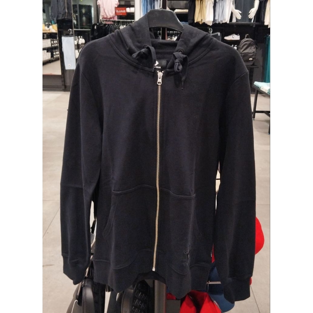 converse full zip hoodie black