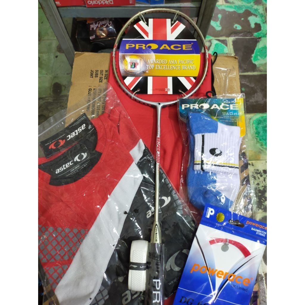 Raket Badminton Pro Ace Sniper 1000 Original Komplit