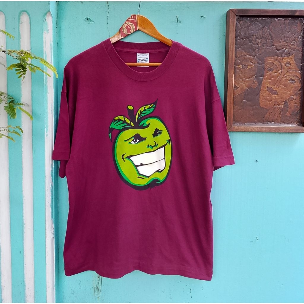Kaos Vintage 90s Hooper's Hooch Apple Drink Classic Merchandise Kaos Jadul Pria Lengan Pendek Bergam