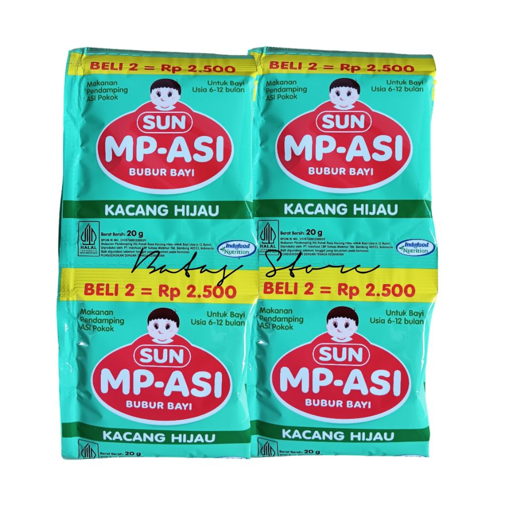 Bubur Bayi Sun MP-ASI Kacang Hijau 20g • 1 Renteng 12 pcs