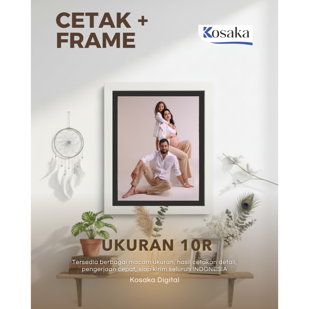 Cetak Foto + Pigura Ukuran 10R (25,4 x 30,5 cm) | Frame Kaca | Cetak Foto dan Bingkai Murah | Cetak 