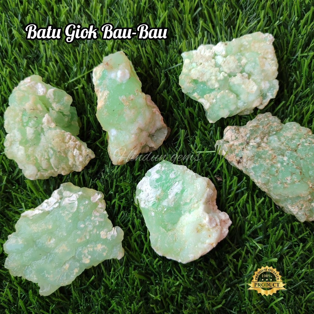 Bahan Batu Giok Bau-Bau Asli Natural / Bongkahan Batu Giok Bau-Bau / Lempengan Batu Giok Bau-Bau