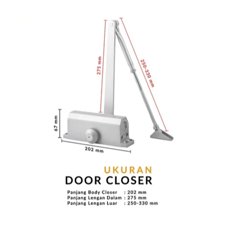Door Closer Penutup Penahan Pintu Hidrolik Otomatis Penutup Pintu Interior Kamar Kantor