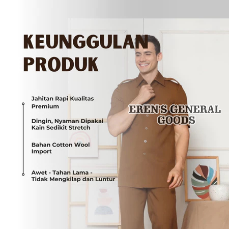 TERMURAH Setelan Seragam Dinas PNS ASN PDH Pria Bahan Katun Wool Tebal Berkualitas