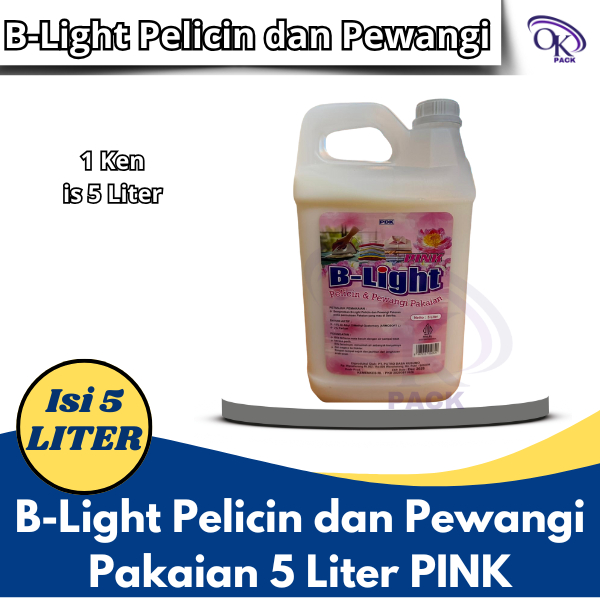 B-Light Pelicin dan Pewangi Pakaian 5 Liter PINK, Conditioner Pakaian, Pelicin Pakaian, Laundry Peli