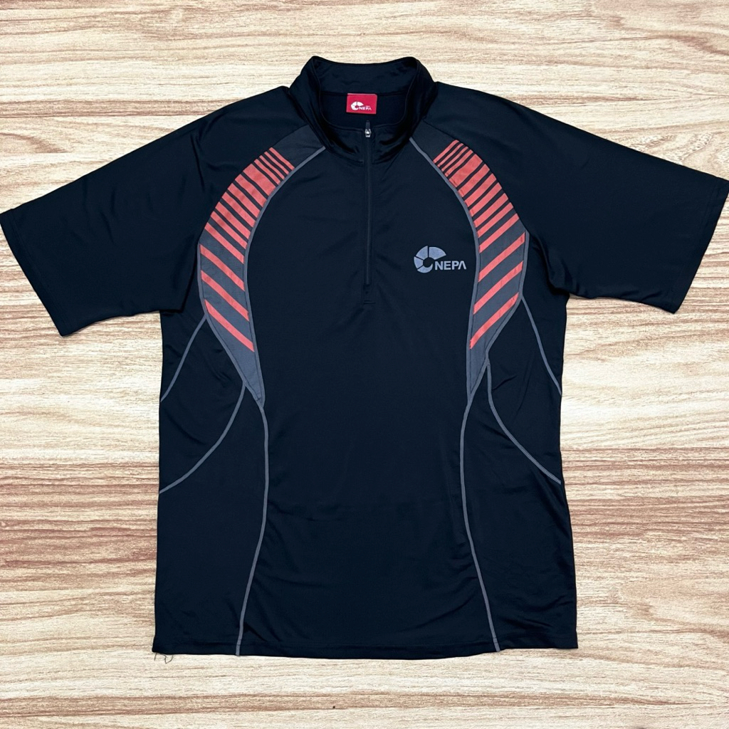 Half Zipper Jersey NEPA Black Orange (L)