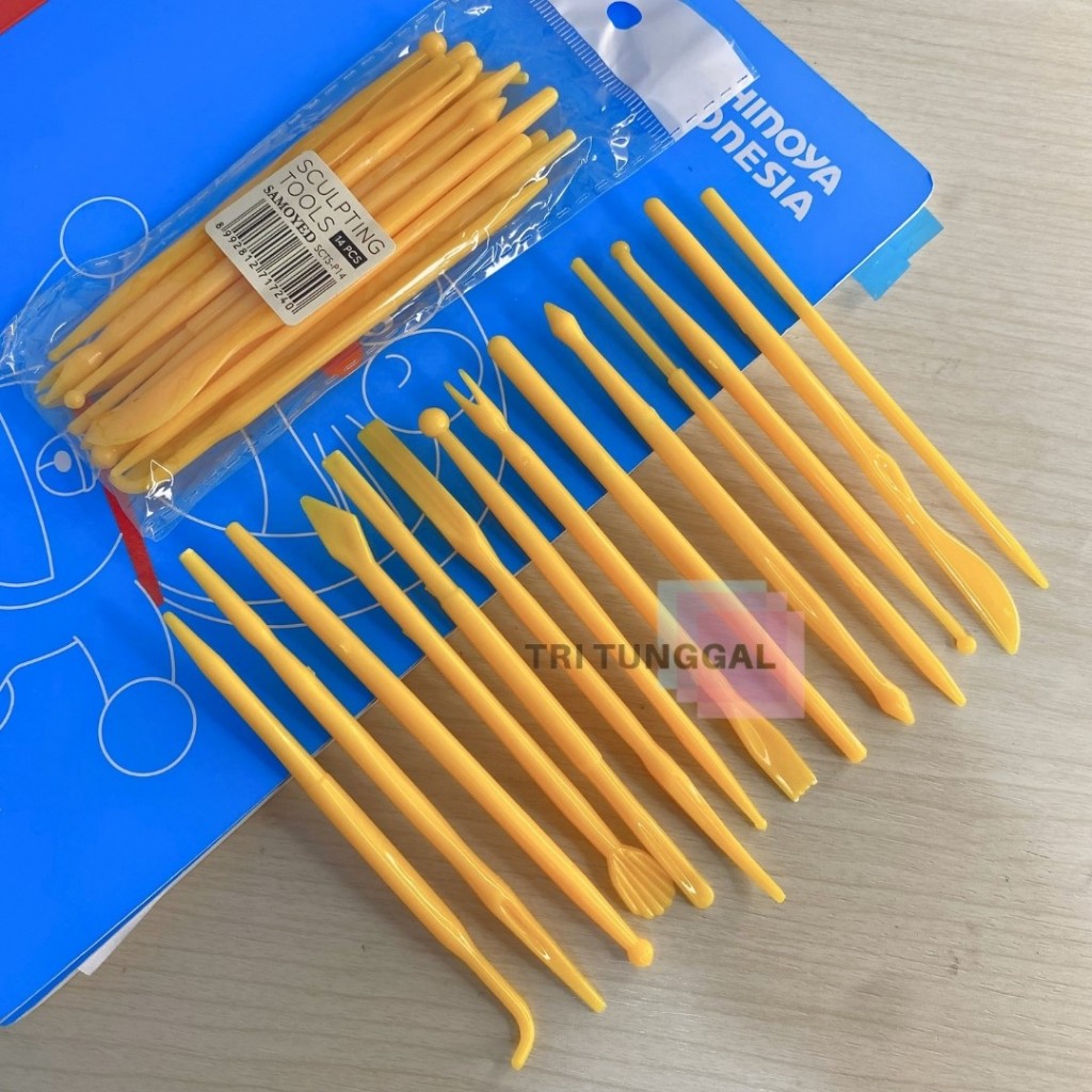 Clay Tools Mini 1 SET Isi 14pcs Alat Pembentuk Kerajinan Tanah Liat Alat Sculpting Fondant Bahan Pla