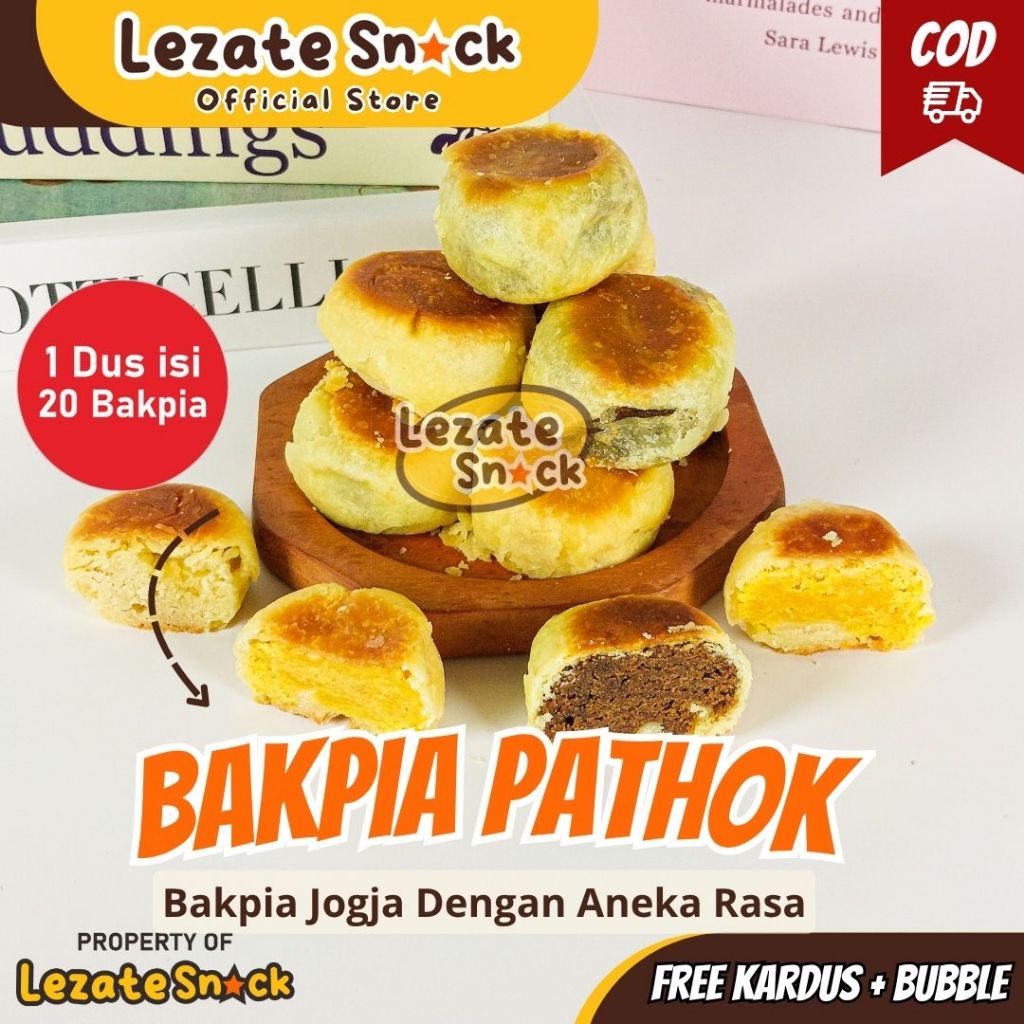 Bakpia Pathok Asli Jogja isi 20 PCS Kombinasi Aneka Rasa Kacang Ijo Keju Coklat Durian Bakpia Premiu