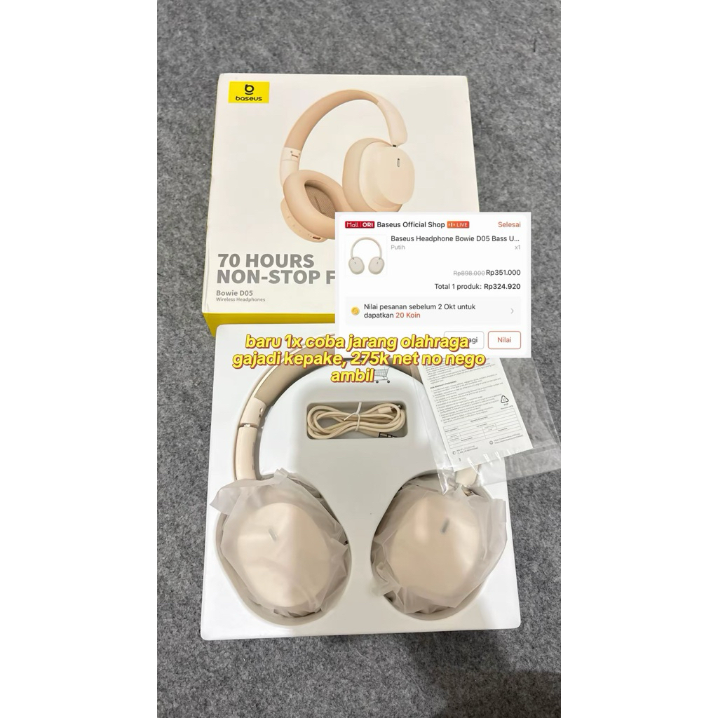 PRELOVED || Baseus Headphone Bowie D05 Bass