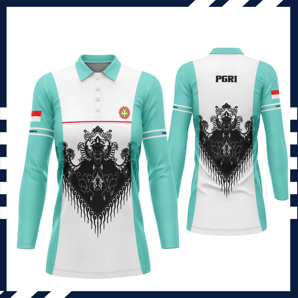 Tunik PGRI / Jersey PGRI / Baju Guru PGRI Berkerah / Jersey Olahraga Guru PGRI  / Kaos PGRI Wanita /
