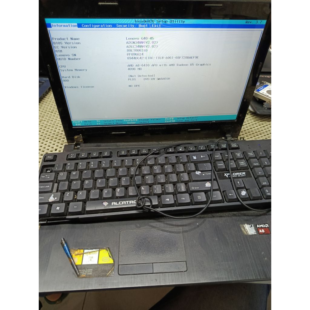 mesin lenovo g40-45 AMD a8-6410 second bekas