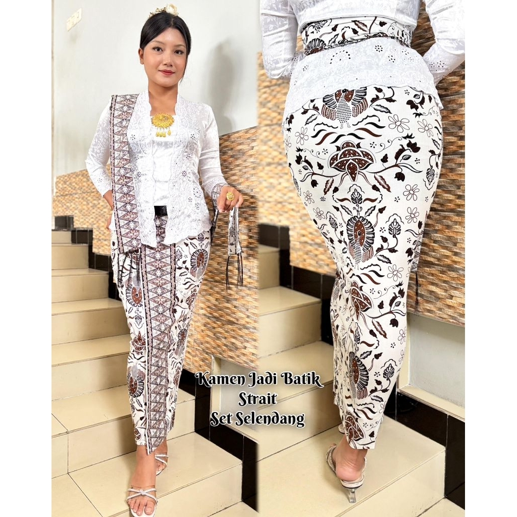 Kamen Batik Strait Standart & Jumbo Set Selendang Premium Terbaru|Kamen Katun Batik Premium Set Sele