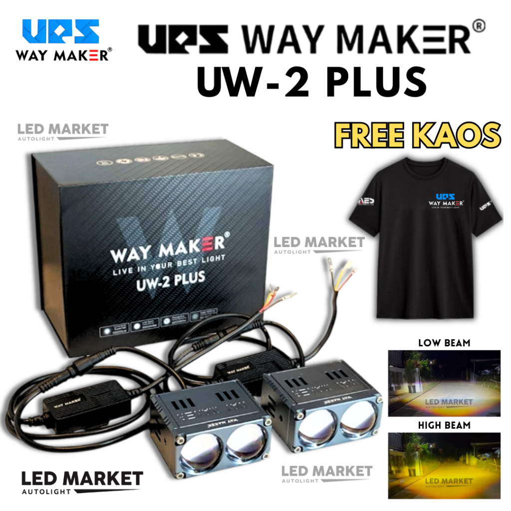 [PROMO GRATIS KAOS] Lampu Mini Laser UPS Way Maker 2 Mata UW-2 Plus UW-2 Militay Grade Merk UPS WAY 