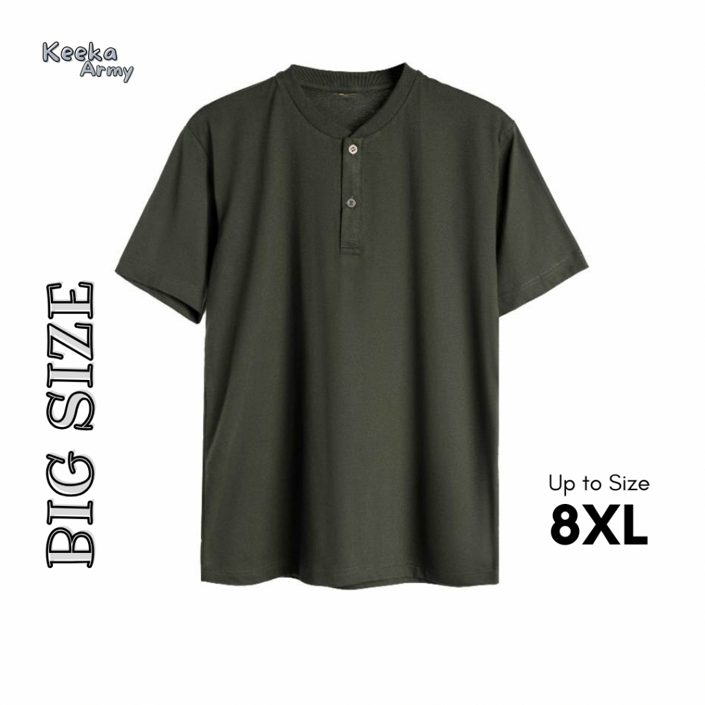 Keeka - Kaos Pria JUMBO BIG SIZE 8XL 7XL 6XL 5XL 4XL 3XL XXXL Kaos kerah kancing Super JUMBO Combed 