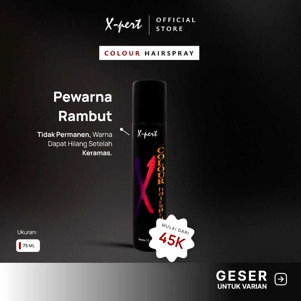 X-pert Hair Colour Spray | X-pert Colour Hairspray | Spray Pewarna Rambut 75ML