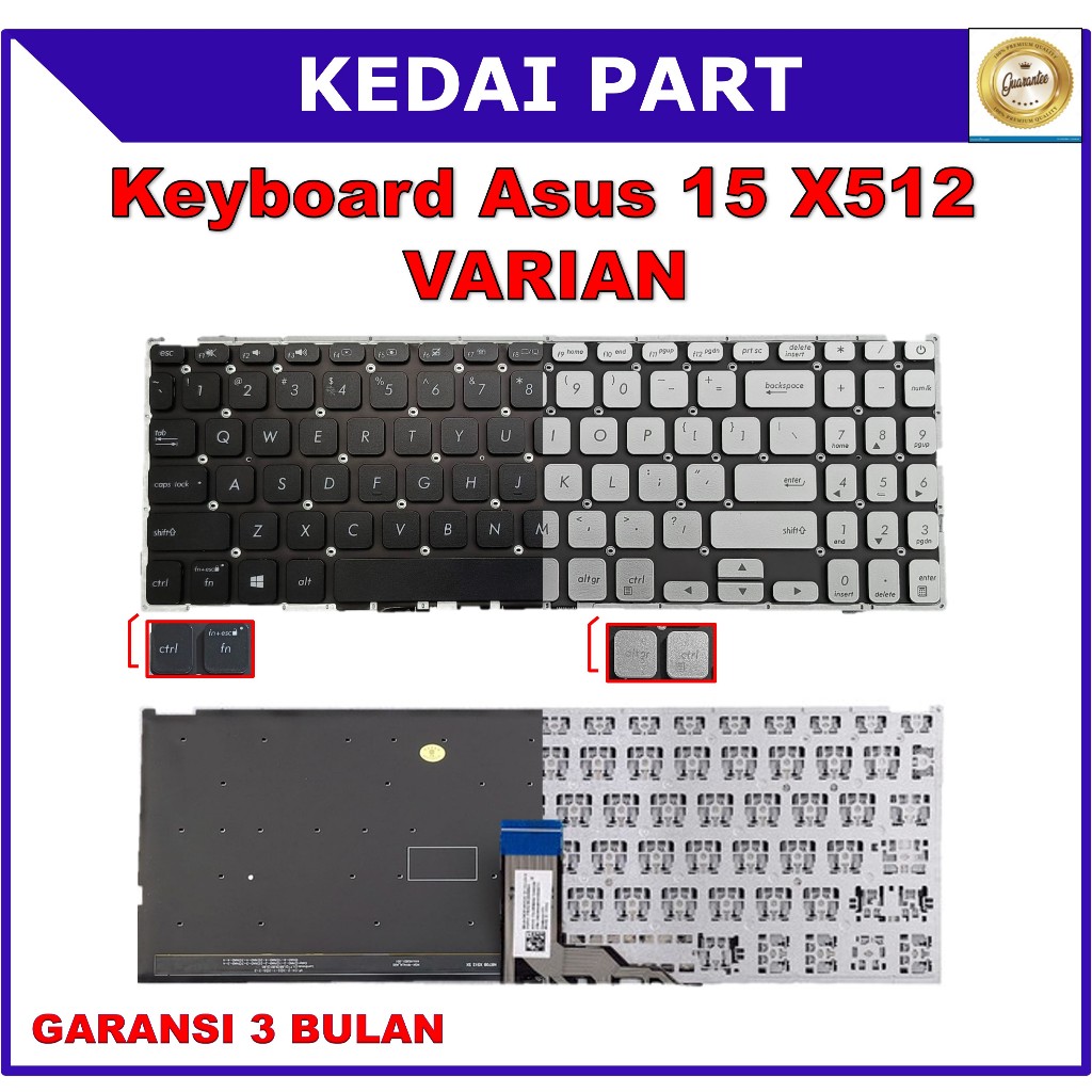 Keyboard Asus Vivobook 15 X512 F512DA F512FA F512JA F512U F512UA FL8700 S512D Silver Backlight Backl