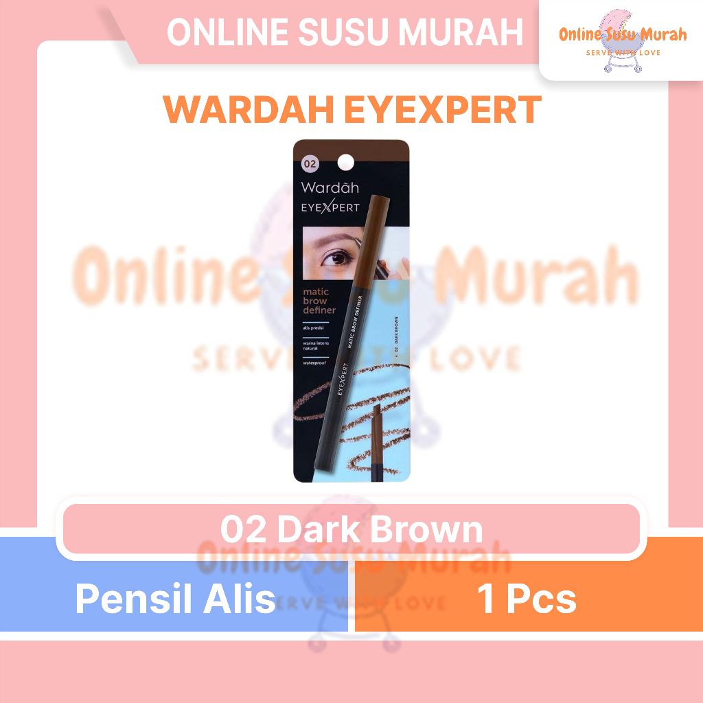 WARDAH EYEXPERT MATIC BROW DEFINER - PENSIL ALIS ANTI AIR DAN TAHAN LAMA HINGGA 8 JAM PRLA
