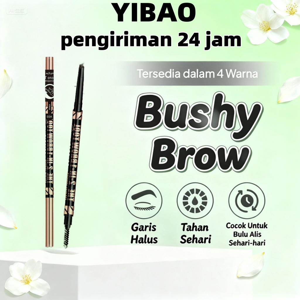 [Viral TikTok] Pensil Alis 2 Ujung - Tahan Keringat 24 Jam untuk Iklim Tropis - Warna All Match Coco