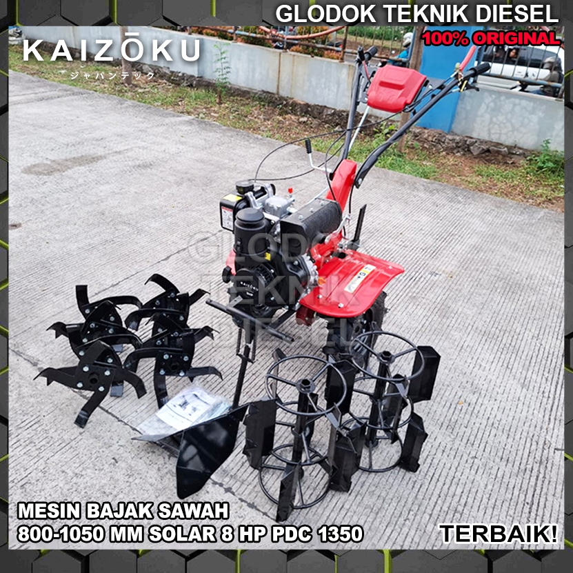 Kaizoku Mesin Traktor Bajak Sawah Solar Diesel Mini Tiller Cultivator Machine 8 HP 800 - 1050 mm PDC