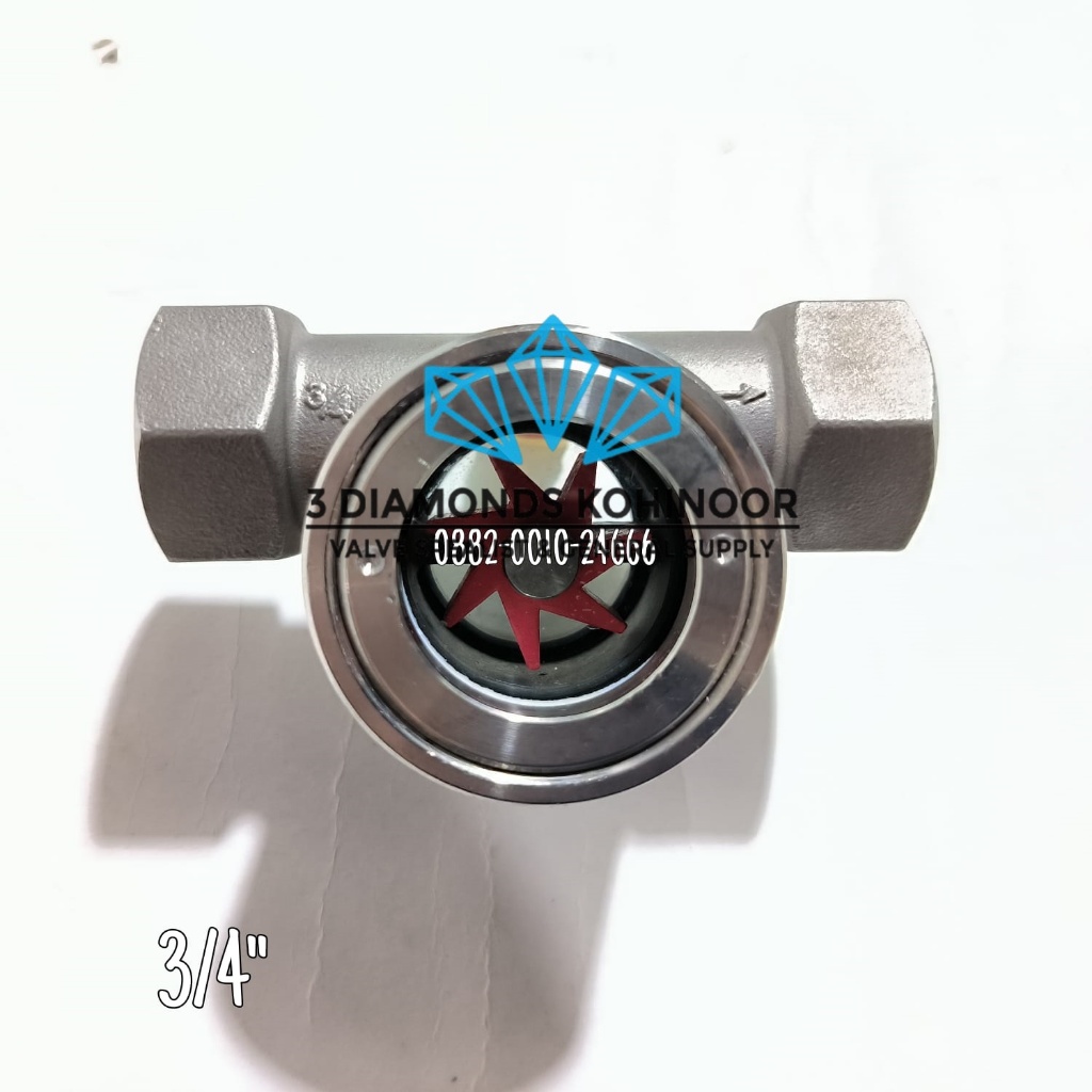 SIGHT GLASS FLOW INDICATOR SS304 3/4"