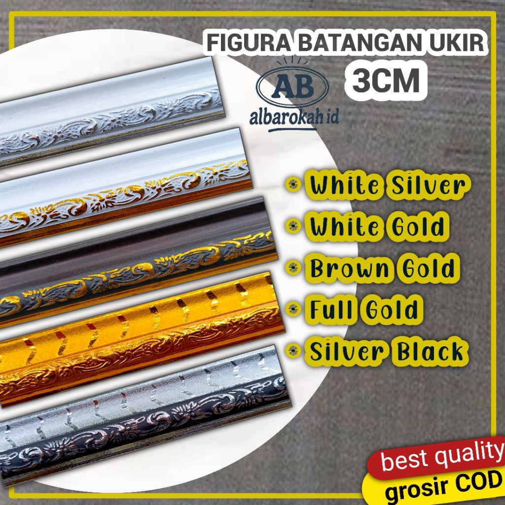 fiber batangan ukir 3cm panjang 1meter | lis plavon | lis figura 3d | fiber batangan | lis plavon | 