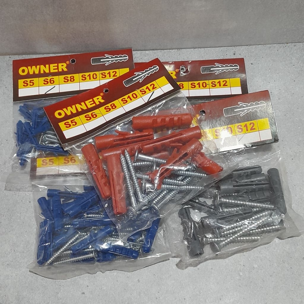 OWNER  Fischer set ukuran S5, S6, S8, S10, S12