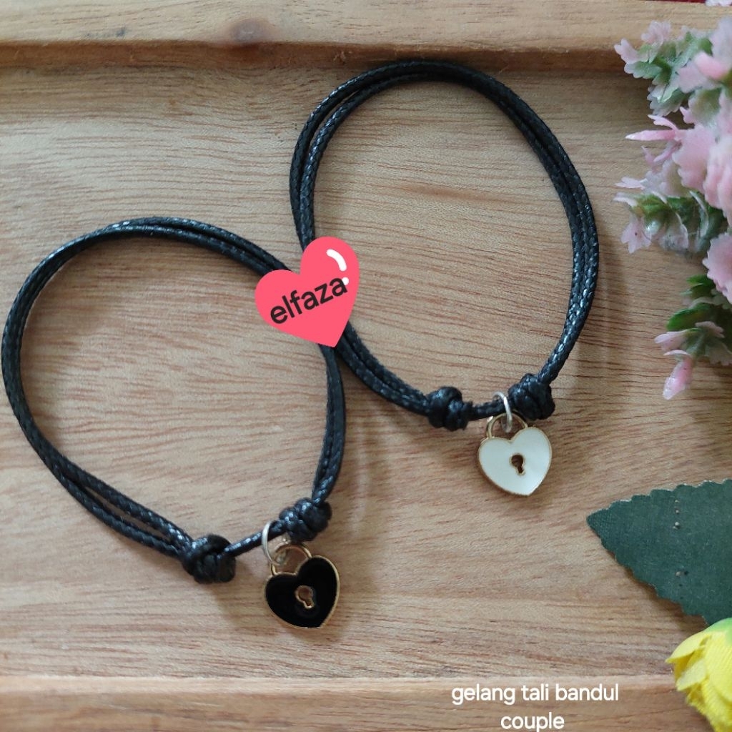 Gelang Tali Korea Bandul Love Elegant. Gelang Couple. Gelang Pasangan. Gelang Sepasang. Gelang Tali 