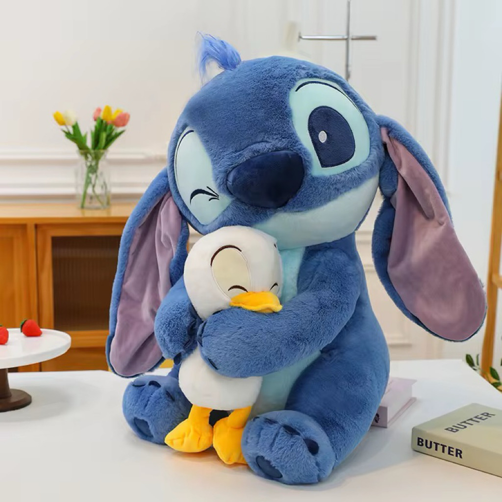 Boneka stitch fluffy peluk bebek import mainan boneka lilo and stitch