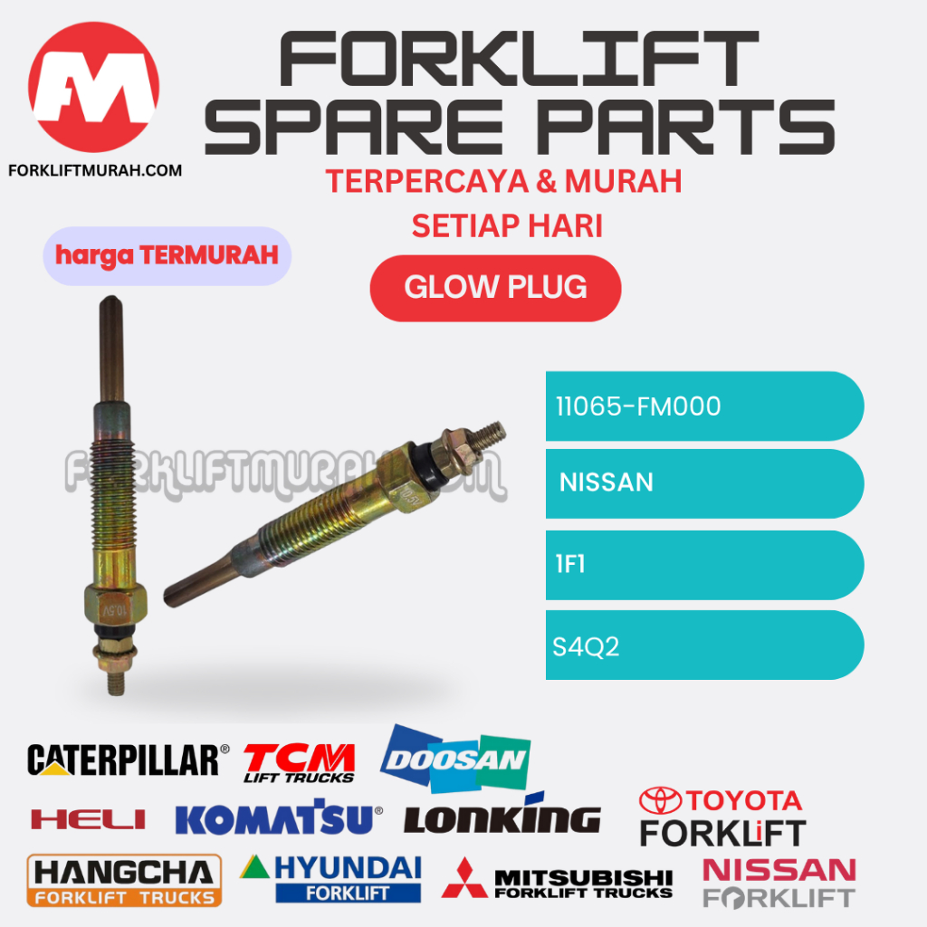 GLOW PLUG SPAREPART FORKLIFT NISSAN 11065-FM000