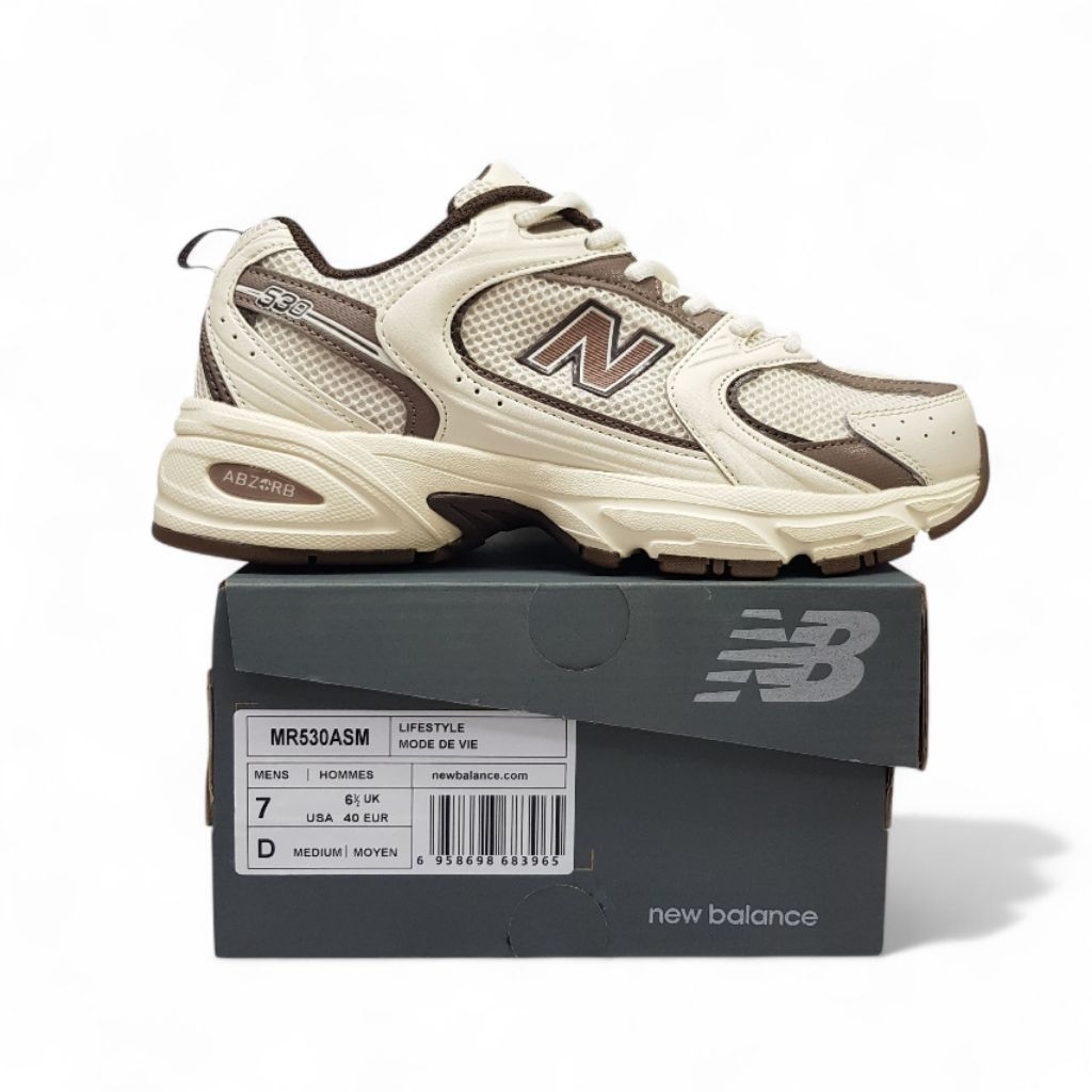 Sepatu Olahraga NB 530 Sneakers Putih Cream Lari Casual Nyaman Sepatu Wanita Pria Original