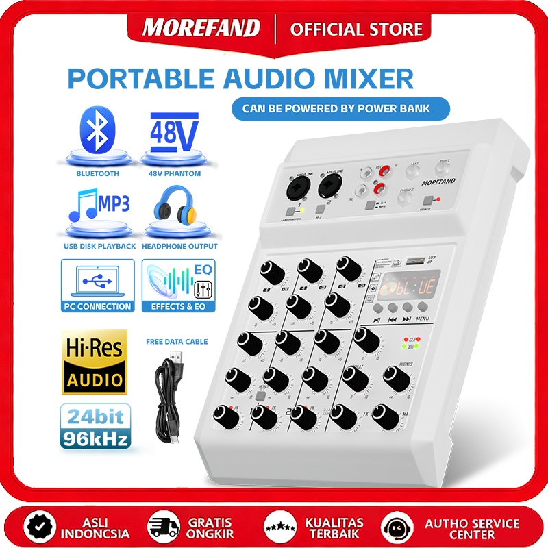 mixer audio 4 chanel Professional RE-405-Black audio USB Bluetooth Mini mixer mini Mixer/6 Saluran D
