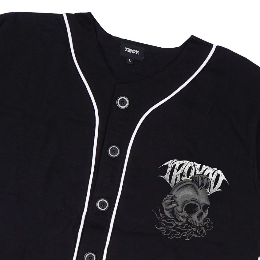 Troy Company Jersey Baseball Tshirt Black Dark Owl - Kaos Jersey Baseball Hitam BT 2199