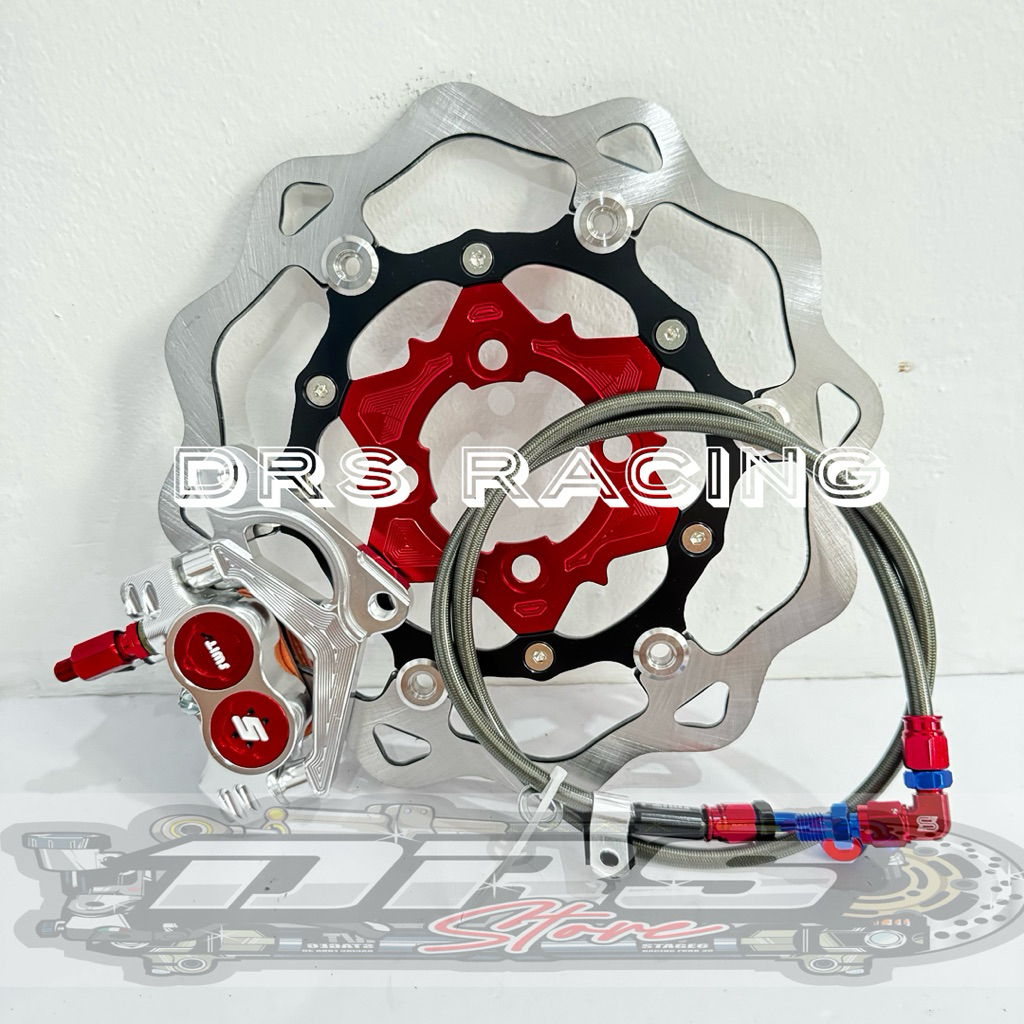 Baru Kaliper Formula Swits 4 Piston + Disc Cakram Model Galfer 260Mm + Selang Rem Psi Swits + Breket
