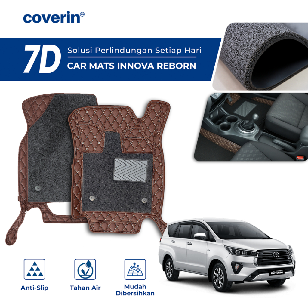 Coverin Karpet Mobil INNOVA REBORN 7D Premium Custom Fit Anti Slip + FREE Bagasi