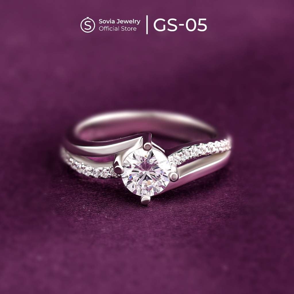GLAMOUR SERIES - Sovia Jewelry Cincin Lamaran Nikah Tunangan Emas Putih 5% - 75% GS-05