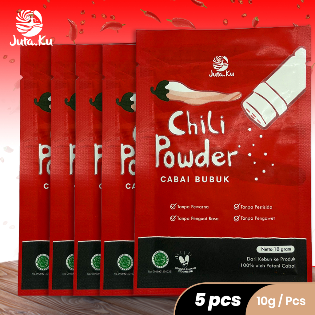PAKET5PC CHILI POWDER/JUTAKU/BUBUK CABE/SEGAR/CABAI/CABAI PEDAS/ENAK